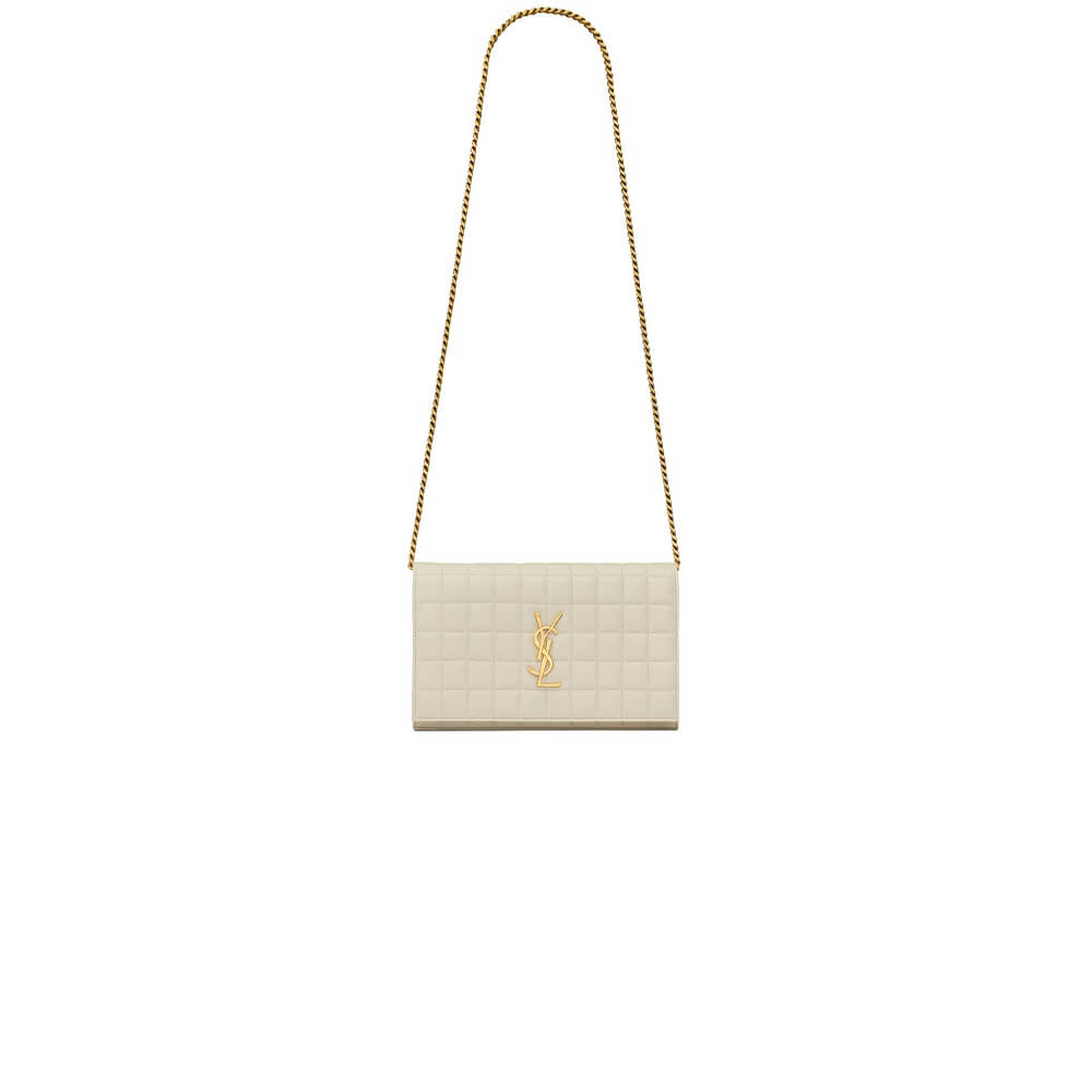 YSL LAMBSKIN CASSANDRE CHAIN WALLET
