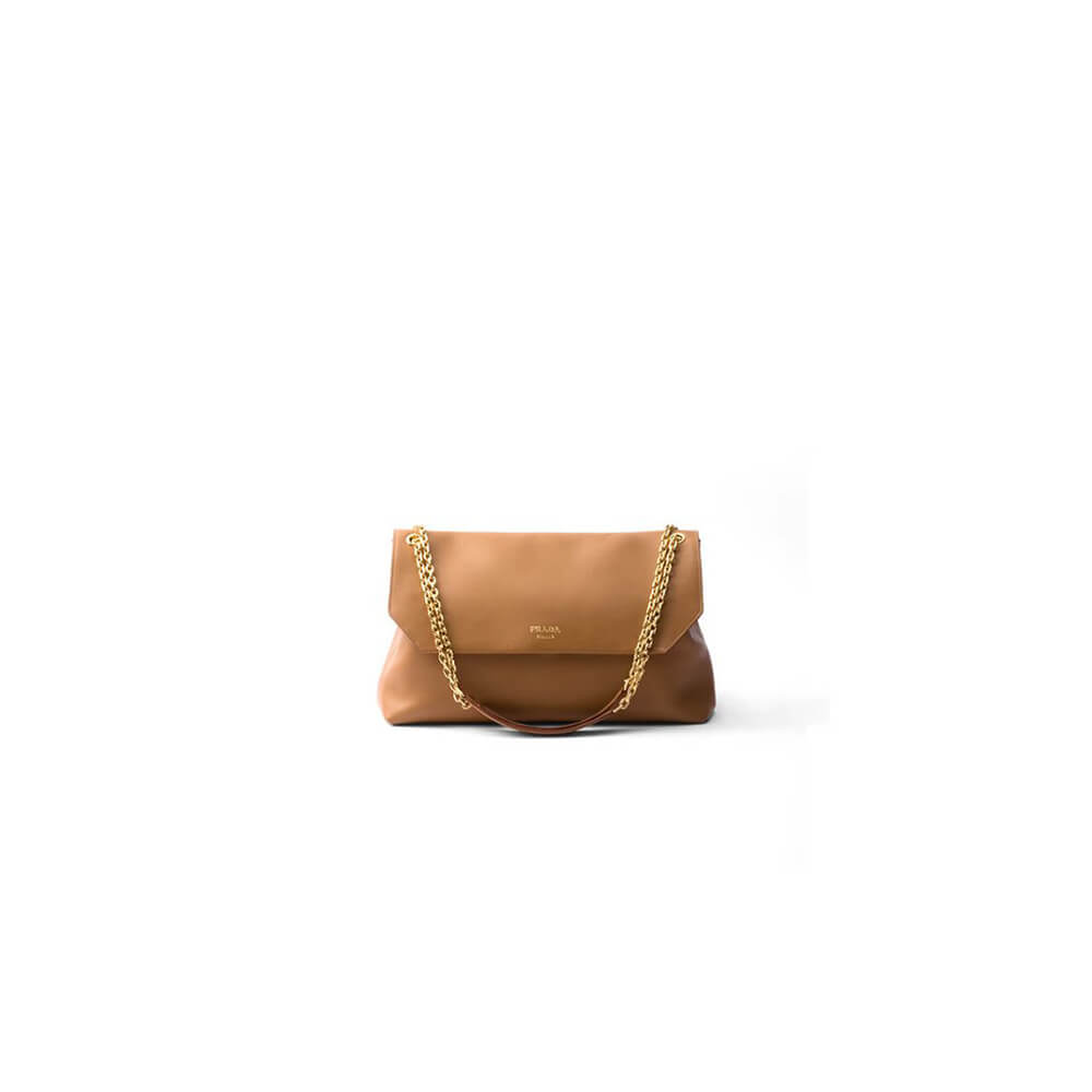 Caramel Prada Medium leather shoulder bag (High-end Grade)