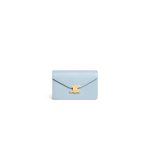 Light blue Light blue CELINE MARGO Shiny Calfskin Leather Chain Wallet
