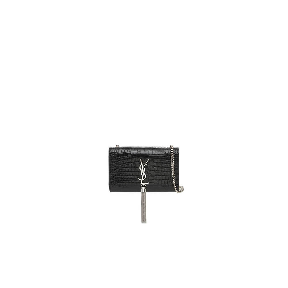 Calfskin YSL KATE EMBOSSED SHOULDER BAG