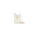 White YSL Le 5 A 7 mini vertical bag in shiny leather