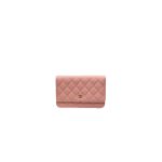 Pink Chanel classic chain wallet (high-end grade)