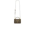 Green YSL GABY lambskin cosmetic bag