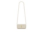 White wine YSL GABY chain phone holder in lambskin