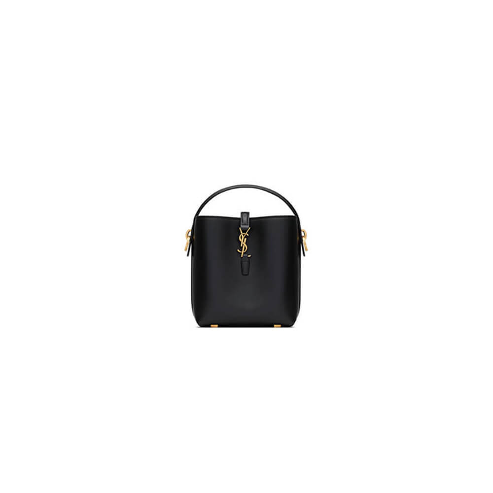 BLACK YSL LE 37 mini in shiny leather