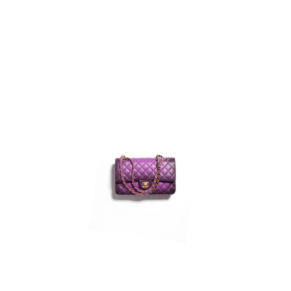 Purple CHANEL CLASSIC 11.12 HANDBAG (high-end grade)