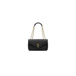 Black YSL LOULOU medium in MATELASSE lambskin