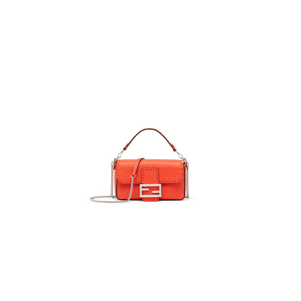 Dark Red Fendi Mini Baguette