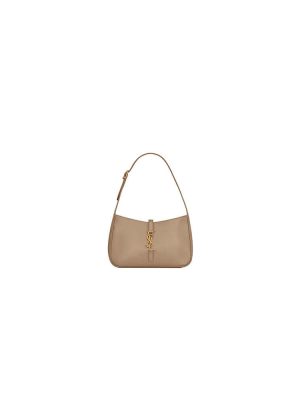 GREYISH BROWN YSL LE 5 A 7 bag in smooth leather