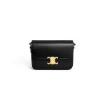 Black CELINE CLASSIQUE TRIOMPHE BAG IN CALFSKIN