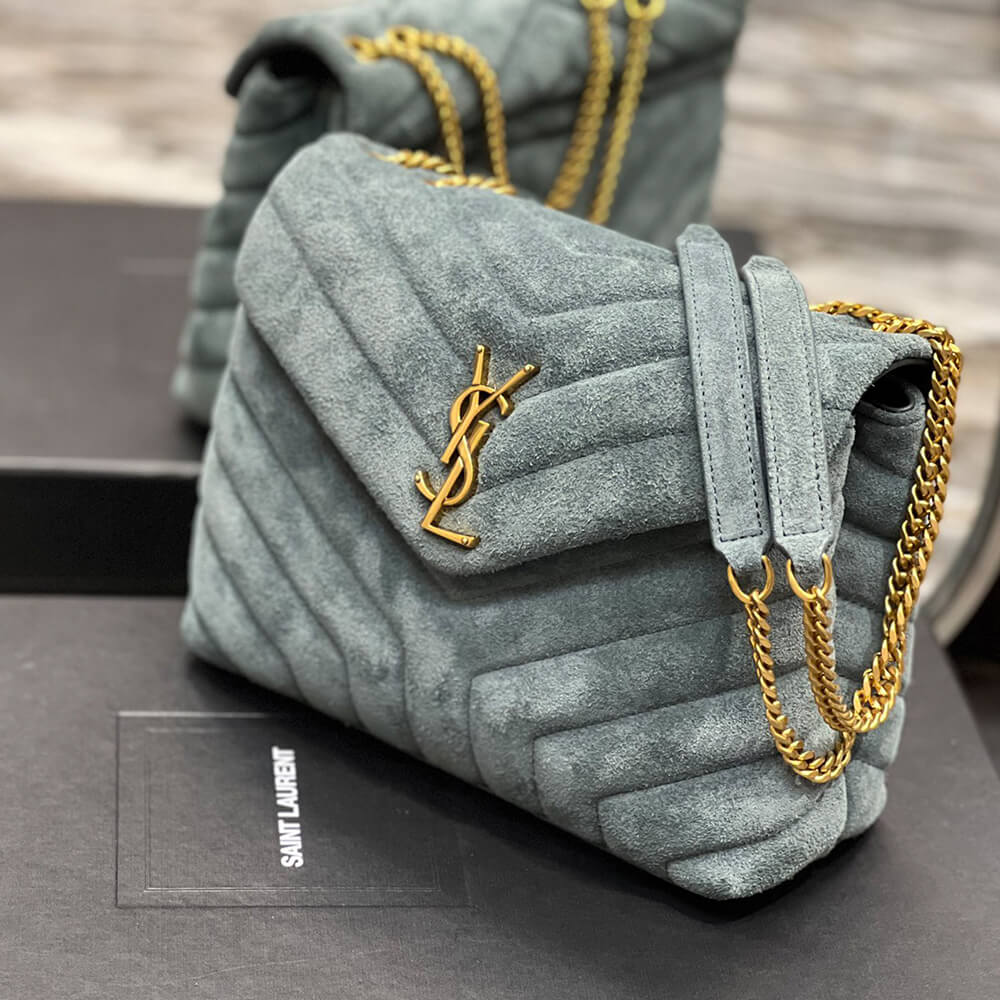 LOULOU SMALL CHAIN BAG IN QUILTED SUEDE - Image 3