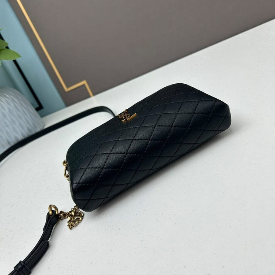 Black YSL Gaby zipped pouch in quilted lambskin - Image 5