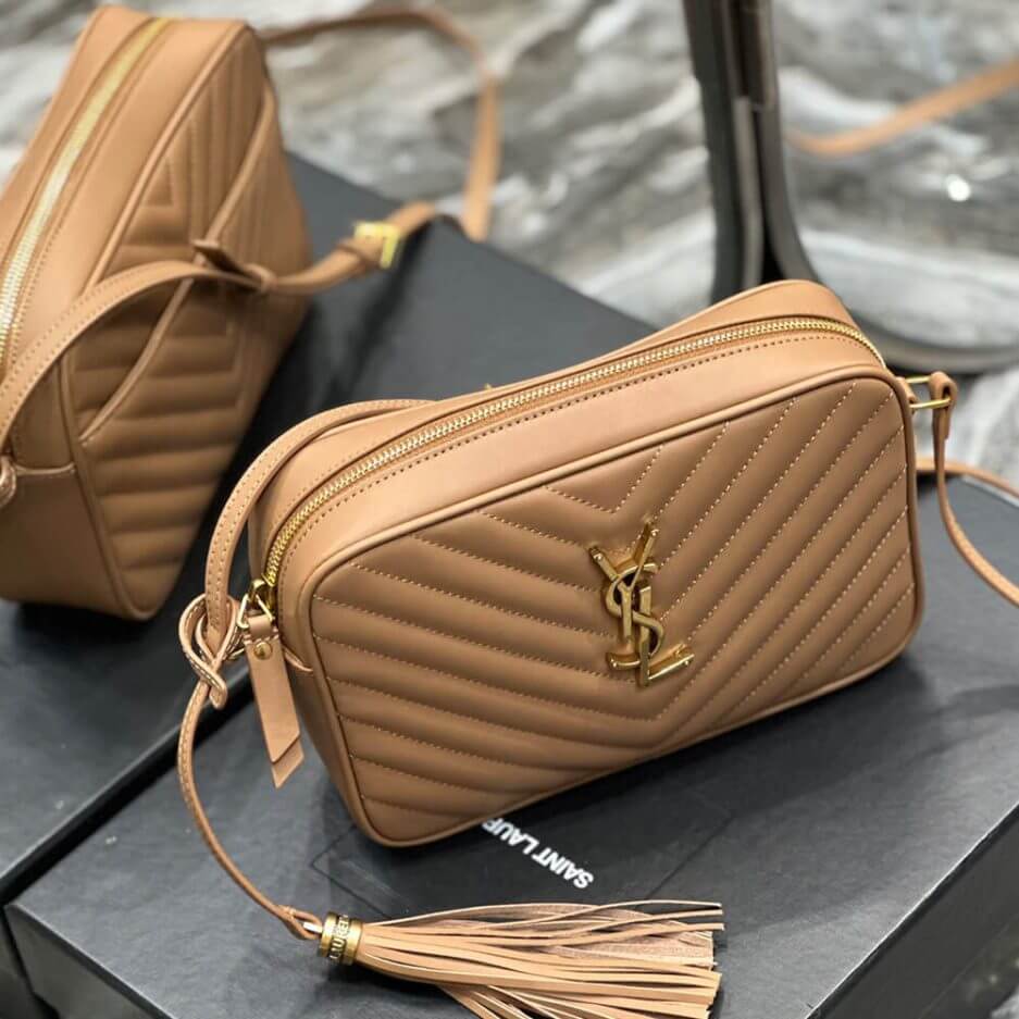 BROWN YSL LOU CAMERA BAG IN QUILTED LEATHER - Image 5