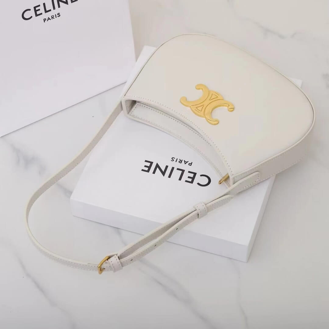 CELINE TILLY medium bag in shiny calf leather - Image 5