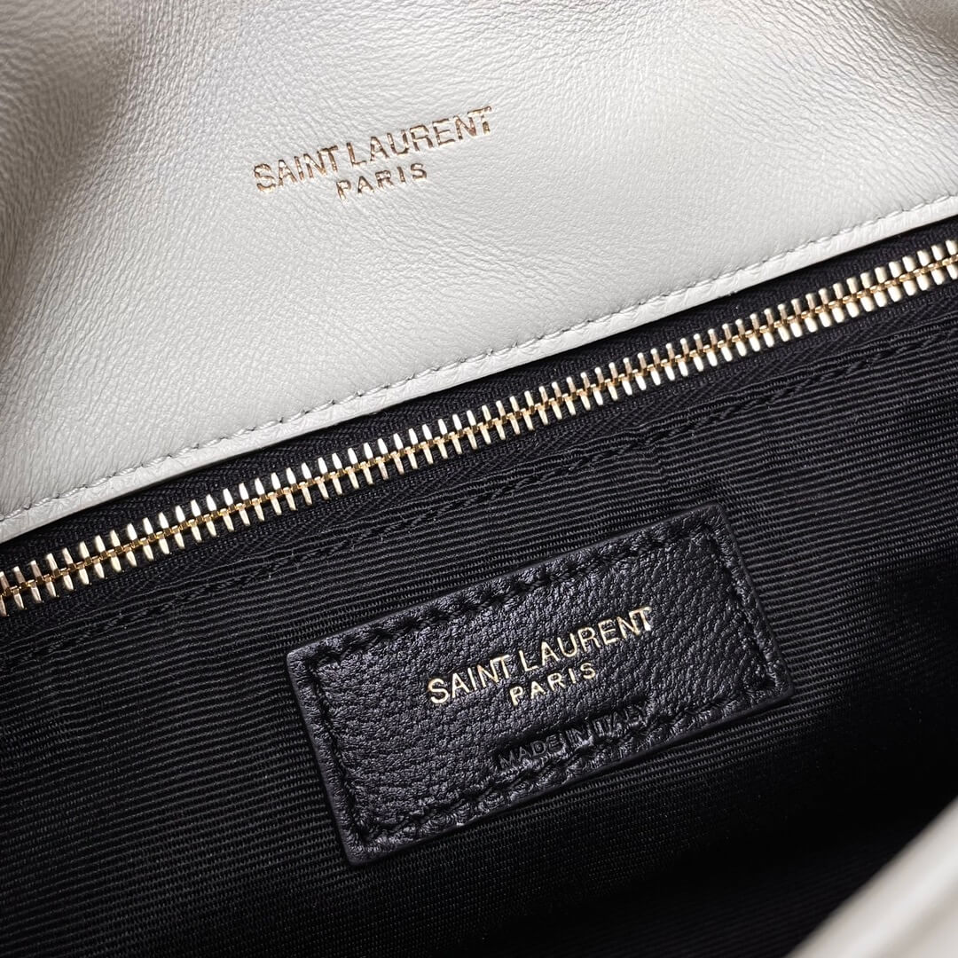 White YSL Toy Puffer in lambskin - Image 7