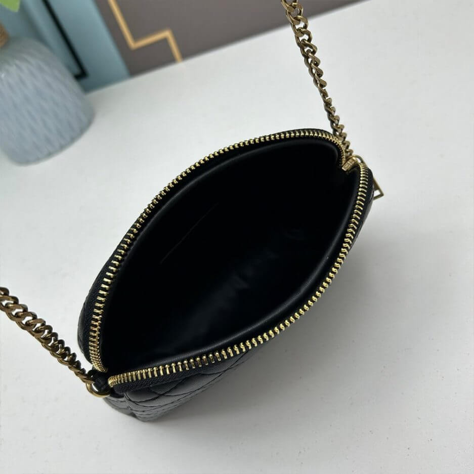 Black YSL Gaby zipped pouch in quilted lambskin - Image 8