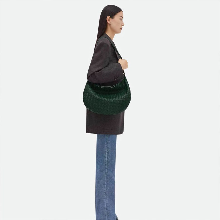 Emerald Green Bottega Veneta Medium Sardine Handbag - Image 8