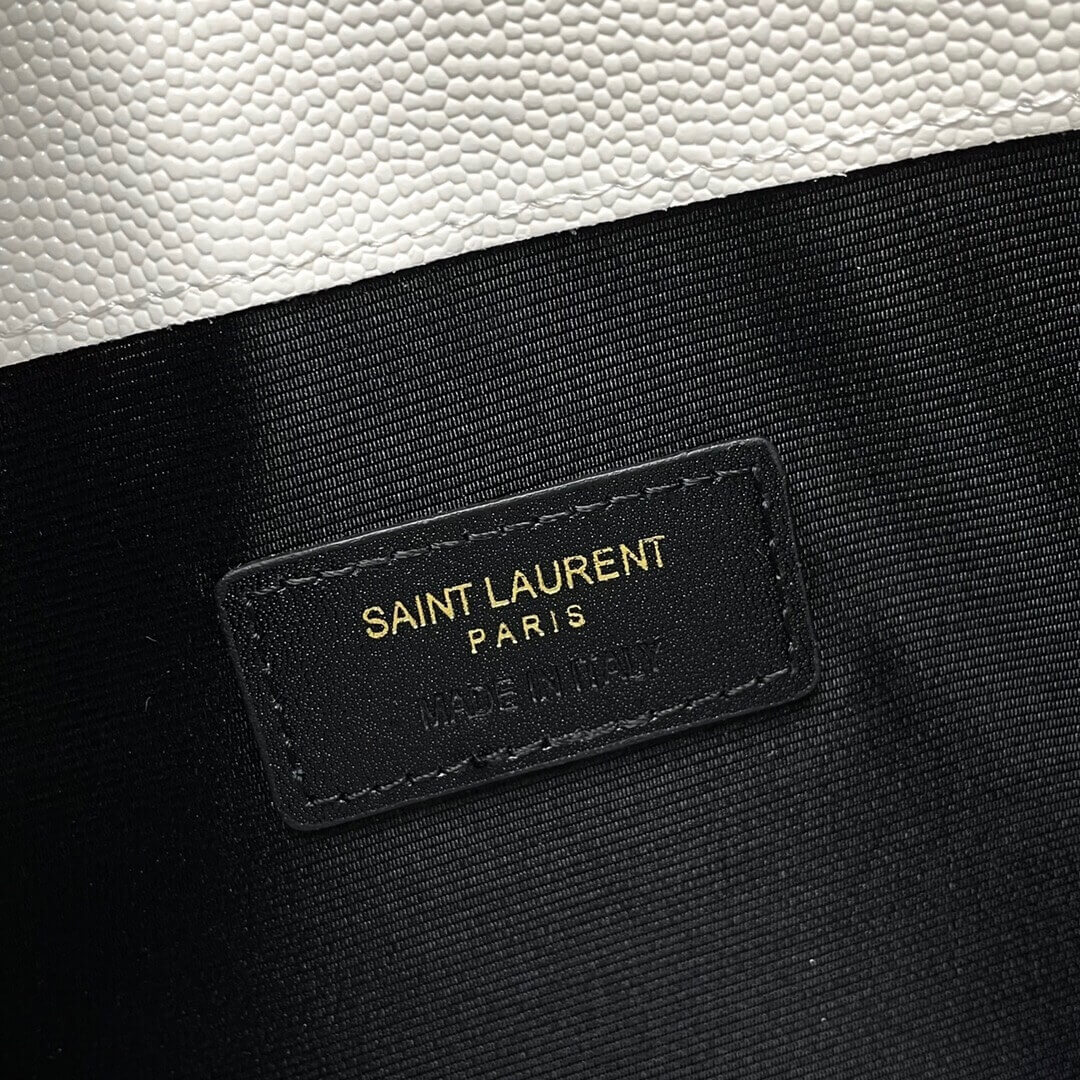 white YSL UPTOWN POUCH IN GRAIN DE POUDRE EMBOSSED LEATHER - Image 8